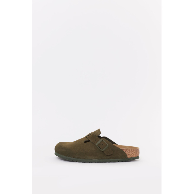BIRKENSTOCK THYME BOSTON NARROW SUEDE LEATHER CLOGS